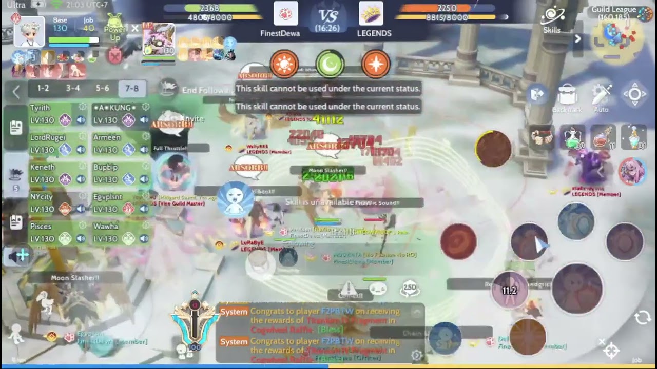 IS F2P RG A WALKING POINTS VS TOP GUILD IN MAIN FLD?  | FinestDewa vs Legends | Guild League 06/24