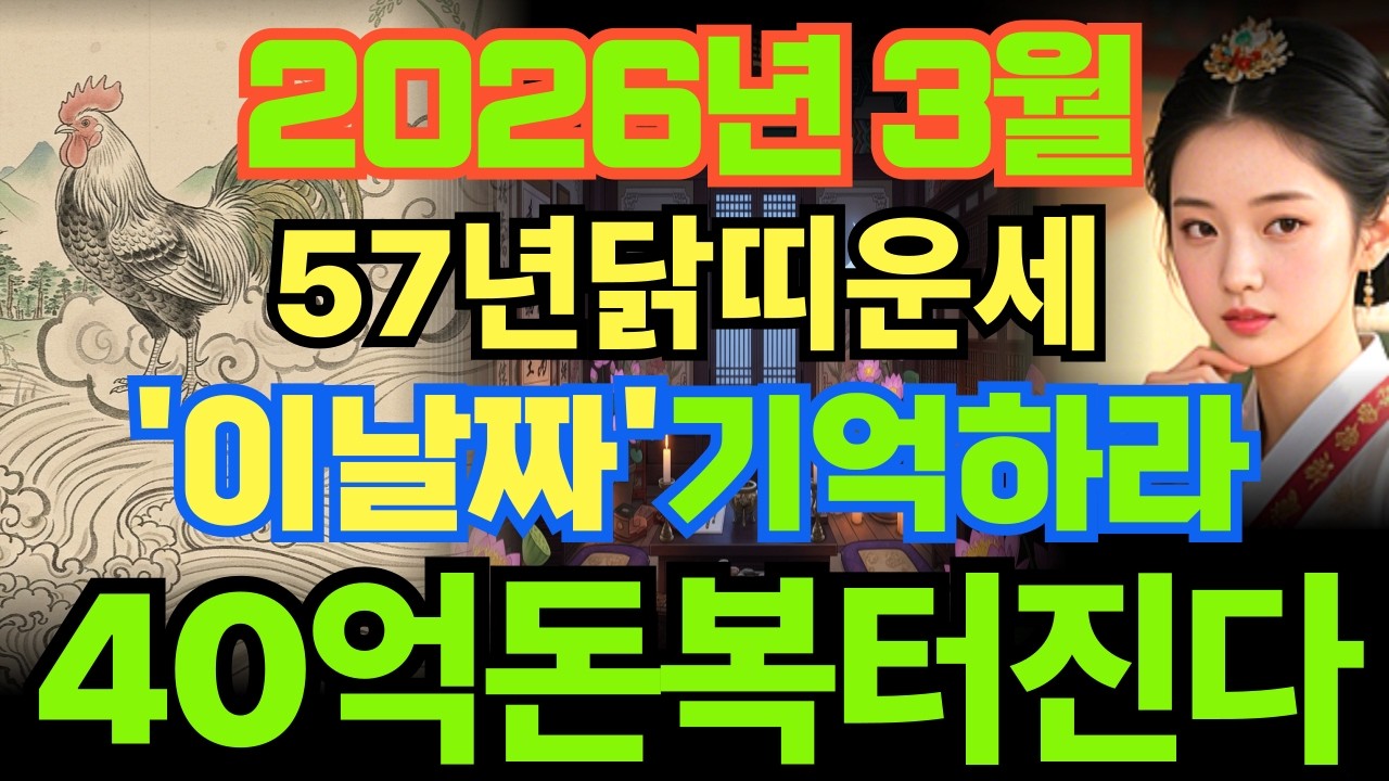 [1957년닭띠운세]57년정유생닭띠26년3월운세