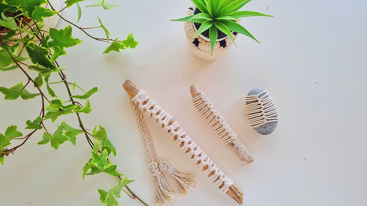 Macrame Wrapped Branches | How to Decorate Driftwoods (DIY Macrame Wrapping Tutorial)