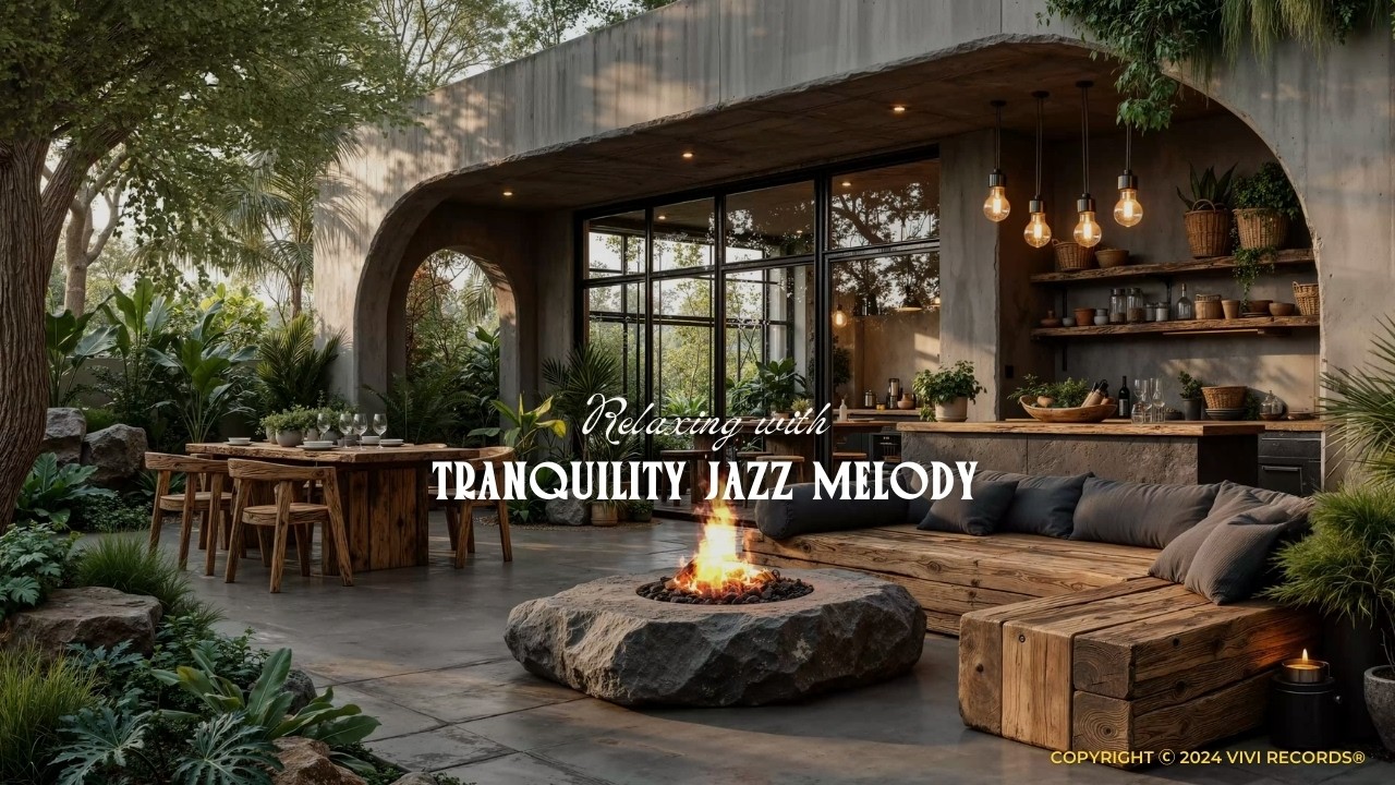 Crackling Fireplace and Tranquility Jazz Melody - Relaxing Jazz In Cozy Home For Stress Relief