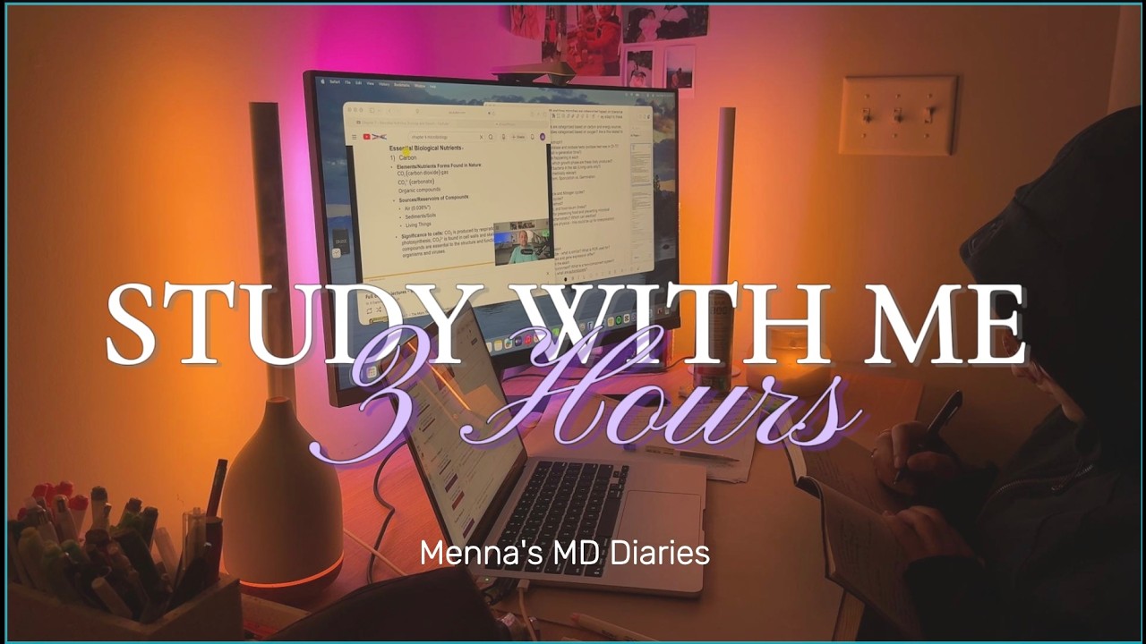Study With Me 🌙 | MCAT premed study, late night, Quran recitation, Ramadan nights 🌙 50/10 pomodoro