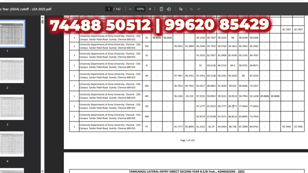 🎓 TNLEA 2025:📊 Lateral Entry  Previous Year 2024 Cutoff  #tnlea2025 #tnlea2024cutoff #tnlea