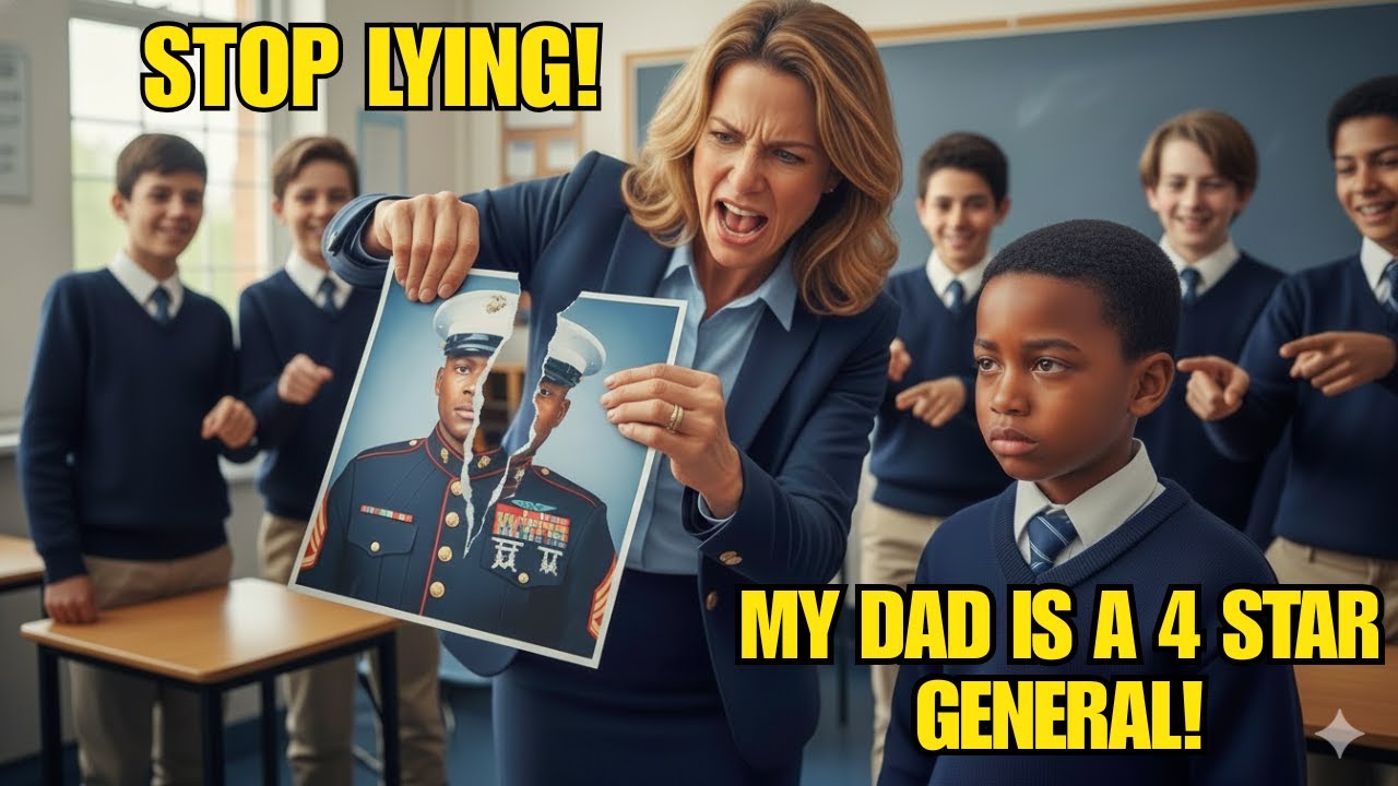 Teacher Rips Up Black Boy's: 'Your Dad Can't Be a General' — Freezes When 4-Star General Walked In