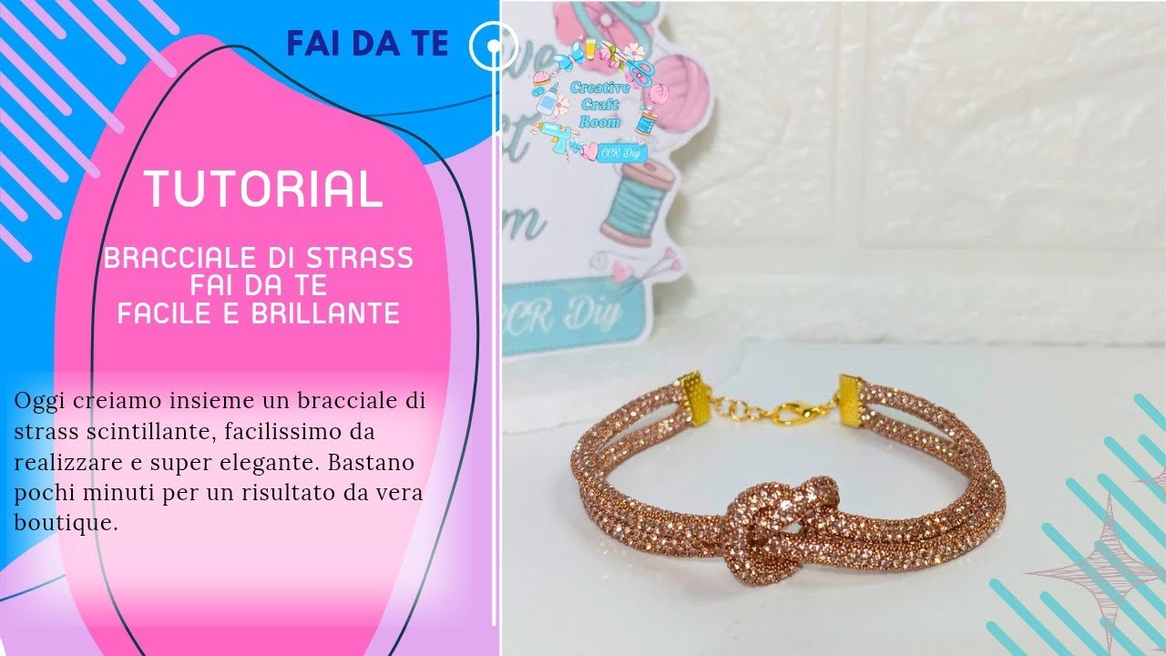 TUTORIAL: BRACCIALE DI STRASS -FAI DA TE- FACILE E BRILLANTE #shortvideo #macrame #bijoux #bracciali