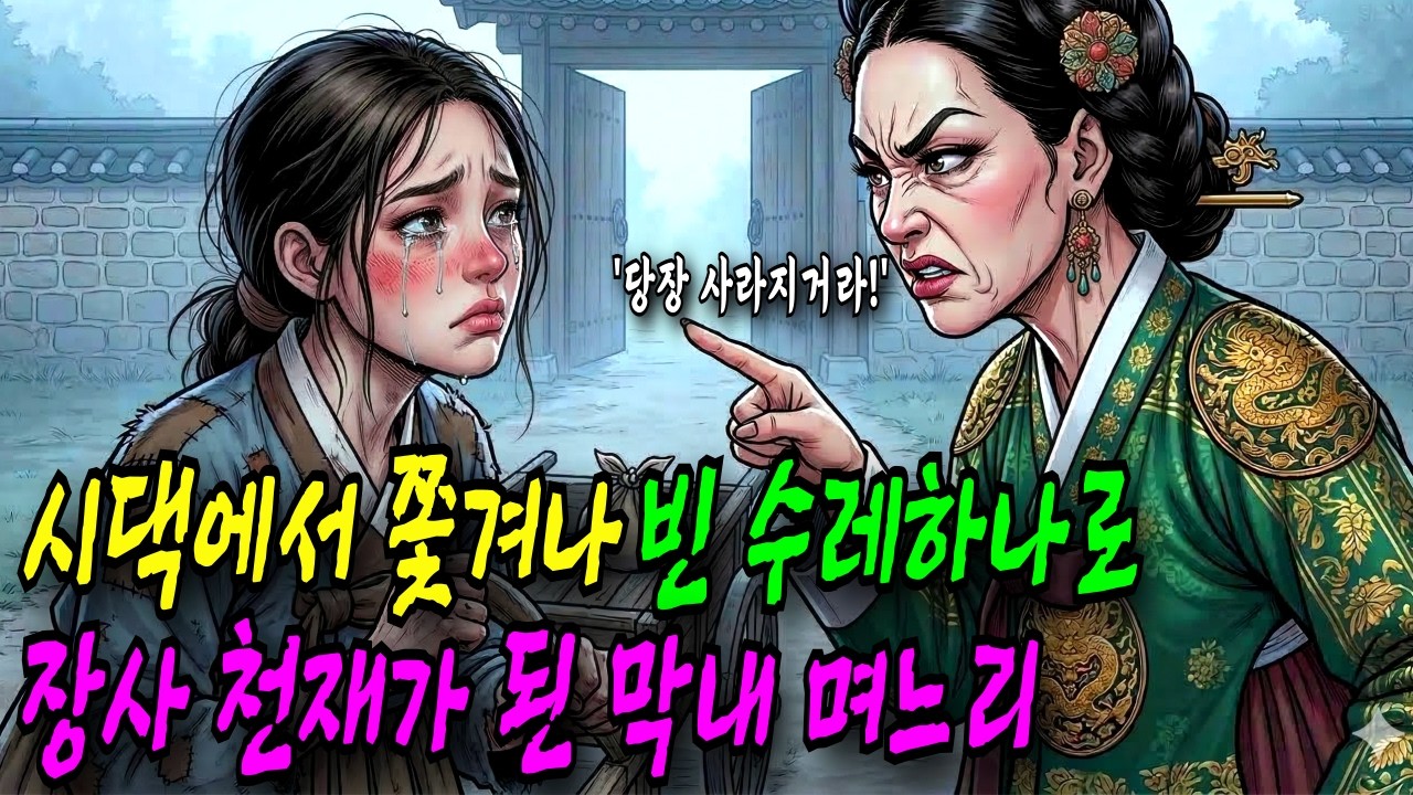 시댁에서 쫓겨나 빈 수레 하나 끌고 장터에 나선 장사 천재 막내 며느리, 첫날 판 물건 하나에 인생이 뒤바뀌고 조선 팔도 상인들이 줄을 서는데..ㅣ옛날이야기ㅣ야담