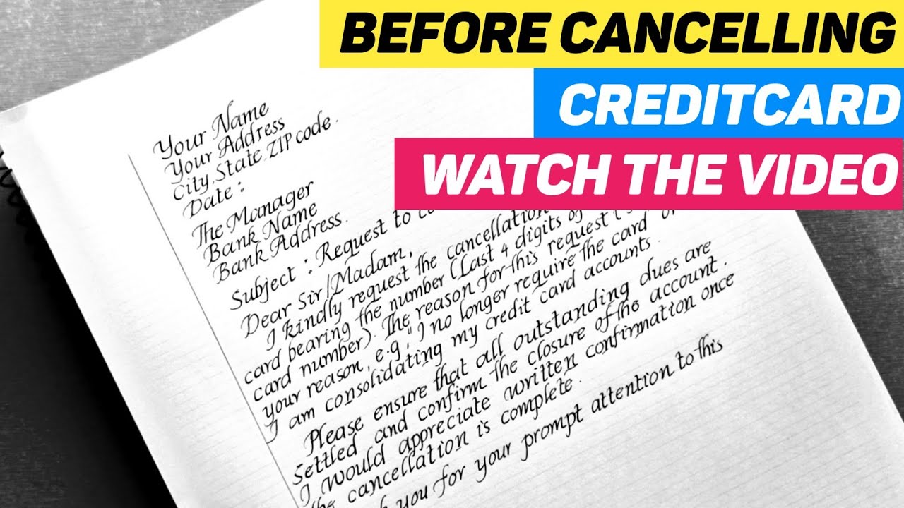 Application For Closing Credit Card