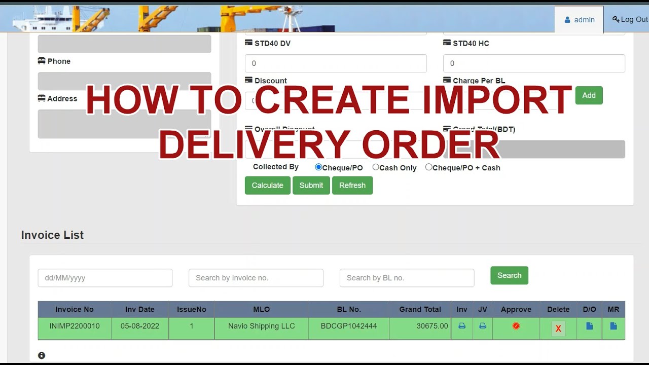 How to create import Delivery Order (DO)