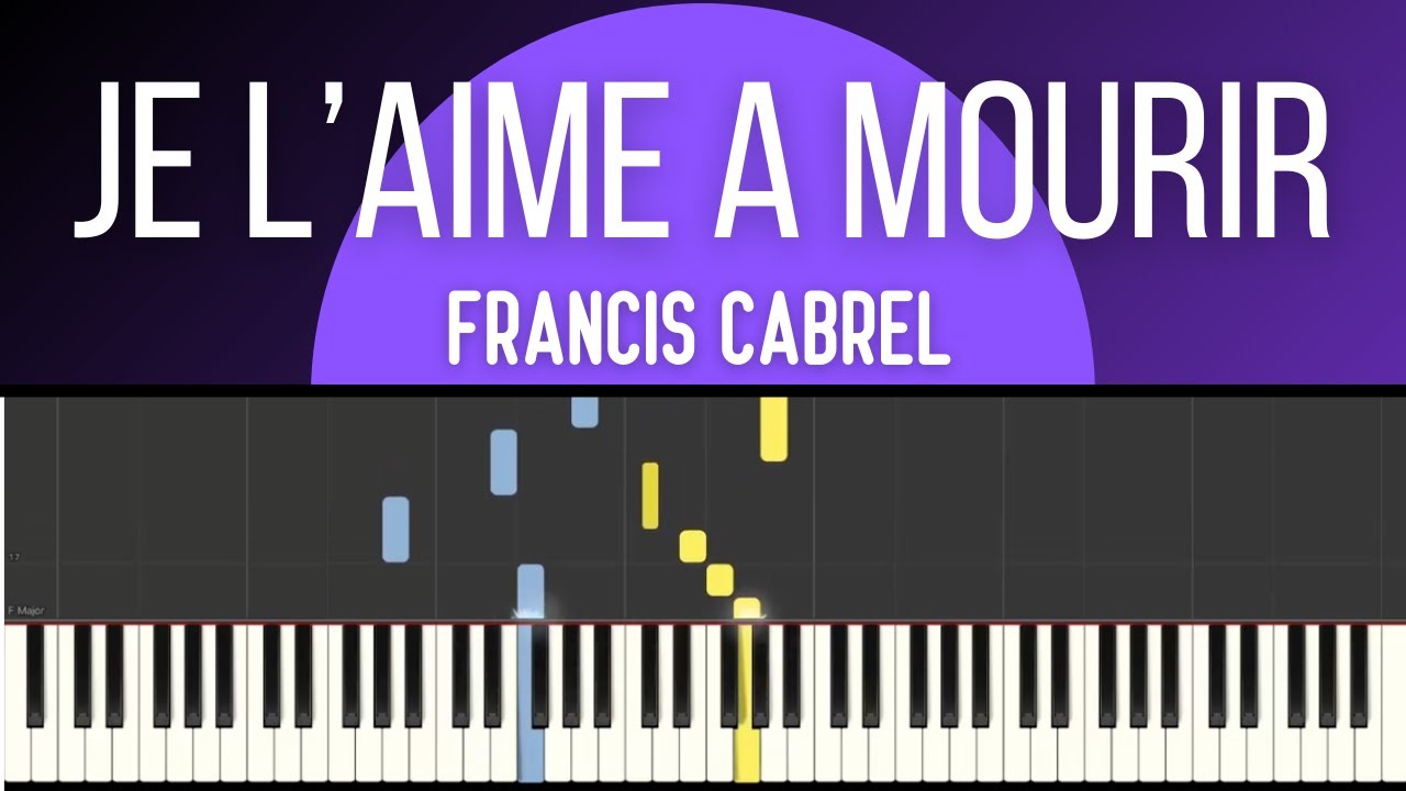 Francis Cabrel - Je l'aime à mourir (Piano Tutorial - Synthesia)