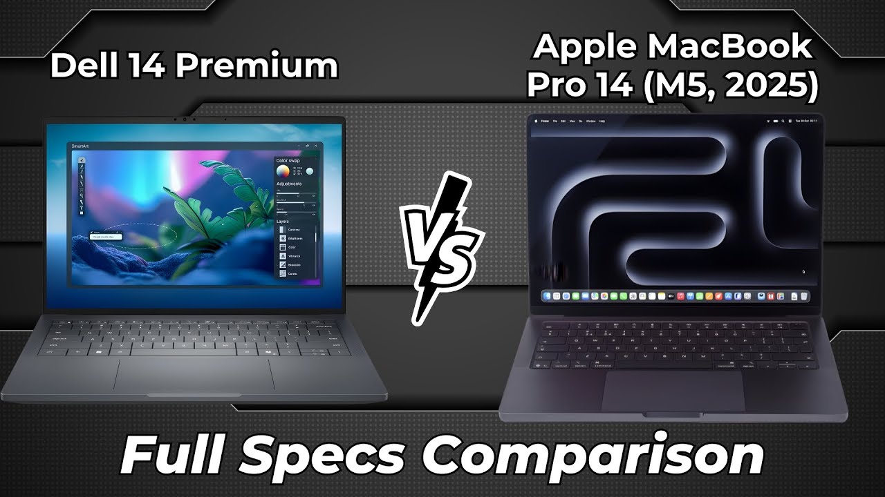 Dell 14 Premium vs Apple MacBook Pro 14 M5 2025 🔥 Full Specs Comparison