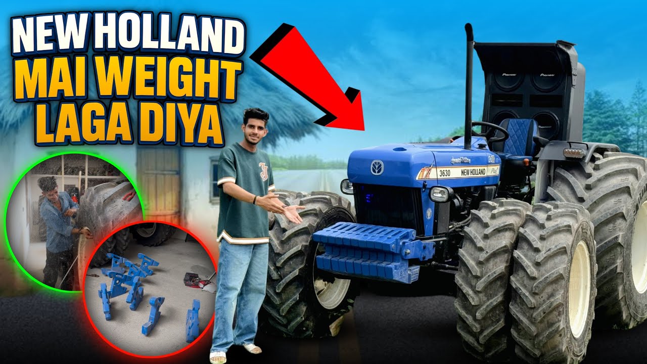 👿आज अपने bulldozer में  front weight लगा दिया || tyre में full पानी भर दिया 