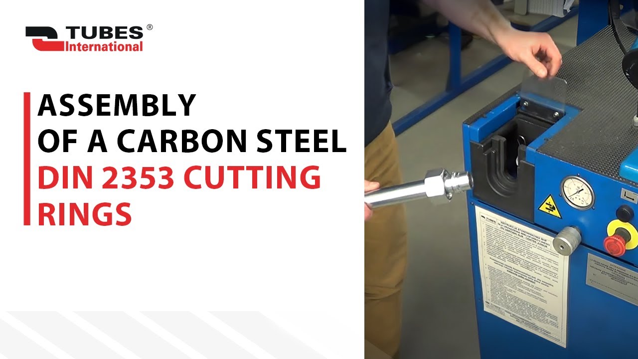 Assembly of carbon steel DIN2353 cutting rings