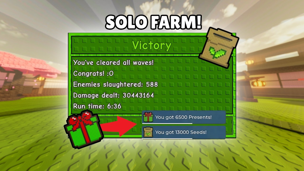 Fastest Way To Farm Seeds And Presents SOLO In Garden Tower Defense