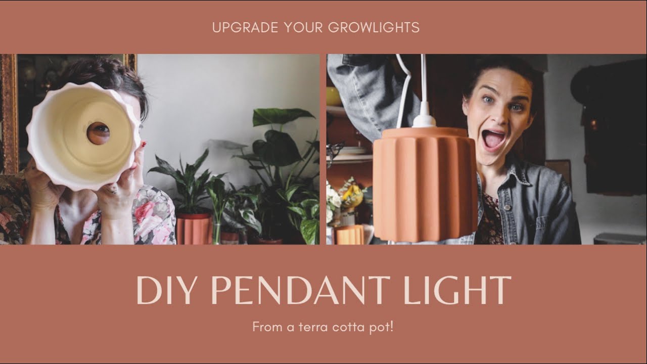 DIY Pendant grow light from Plant pots