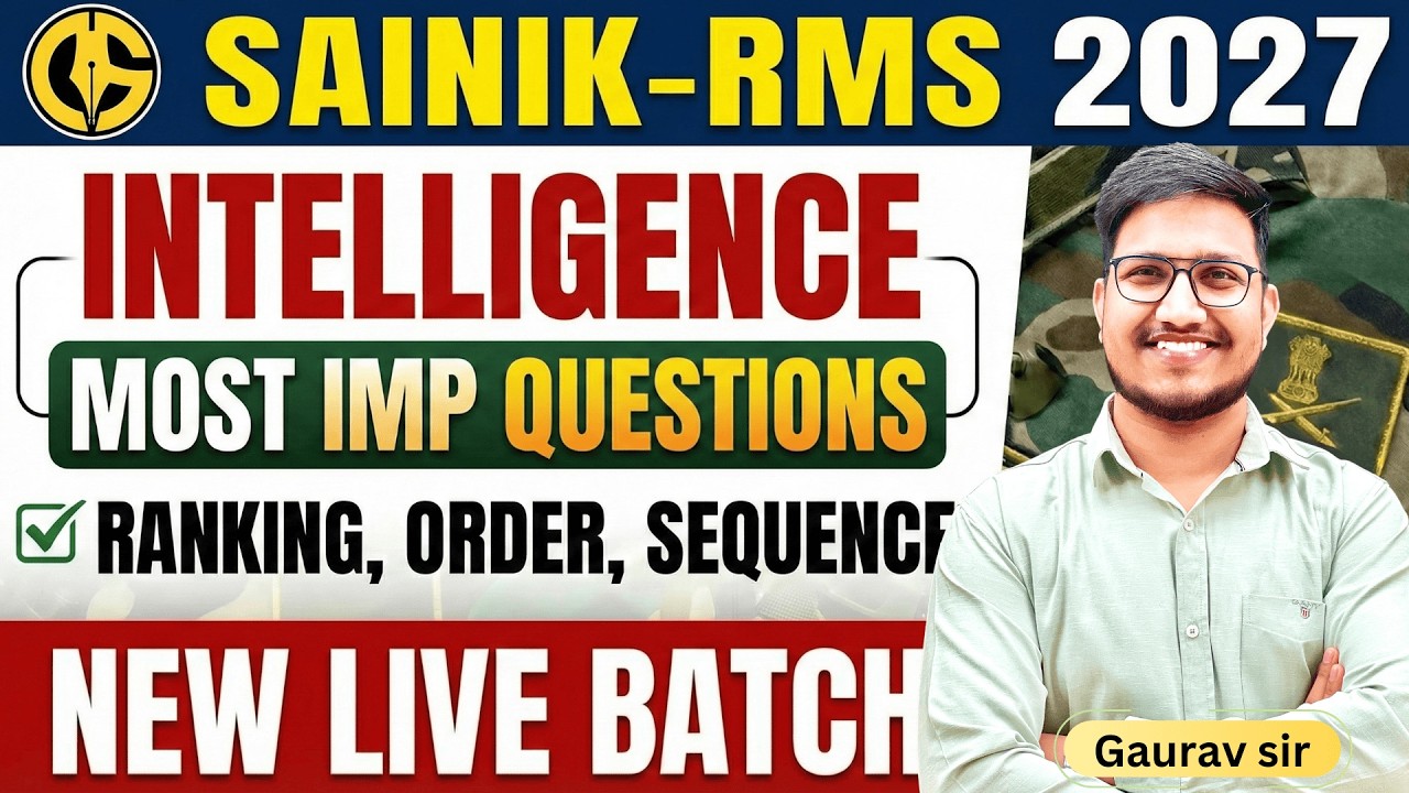 General Intelligence✅ Sainik, RMS and UPSS-2027 Class-6th and 9th🔥 by Gaurav Sir #newlivebatch2027