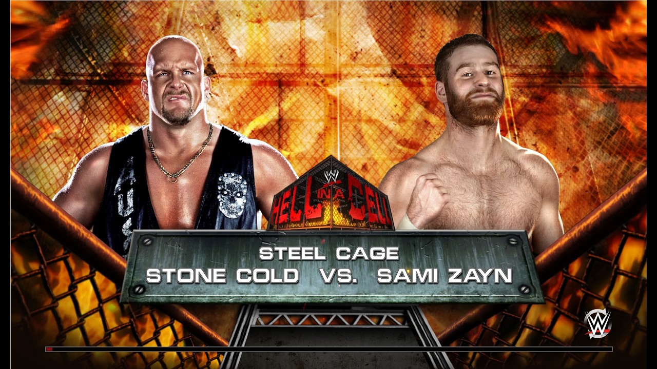 WWE 2k15 Личное первенство по правилам Steel Cage первый этап Stone Cold - Sami Zayn