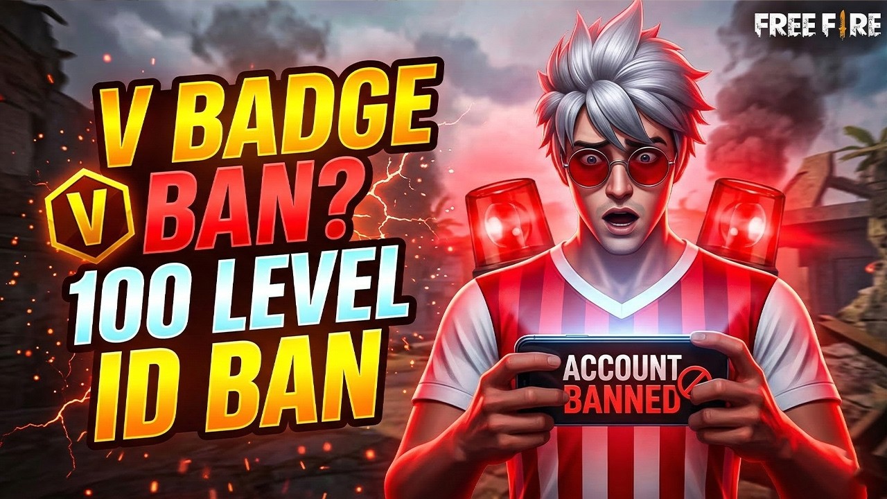 😱 MY V Badge ID BAN? 100 Level Accounts BAN! | GM Bhai Live
