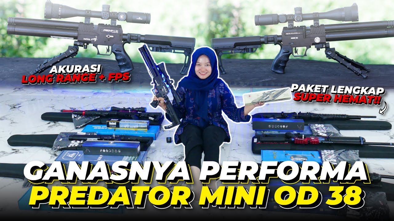 KECIL TAPI GANAS 🔥 AKURASI SENAPAN PCP PREDATOR MINI JARAK 50M & PILIHAN PAKET LENGKAP HARGA HEMAT
