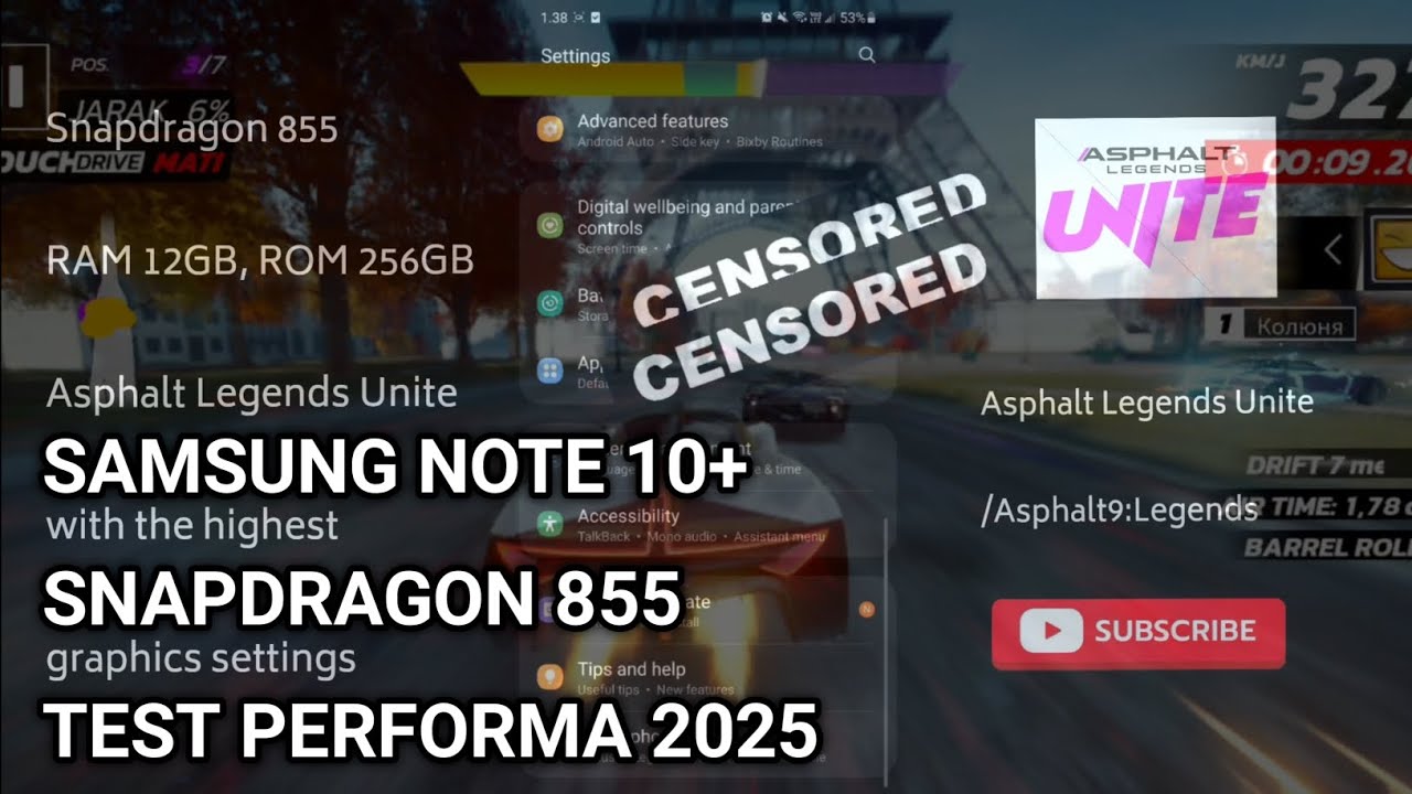 Samsung Note 10+|Asphalt Legends Unite| Test in 2025