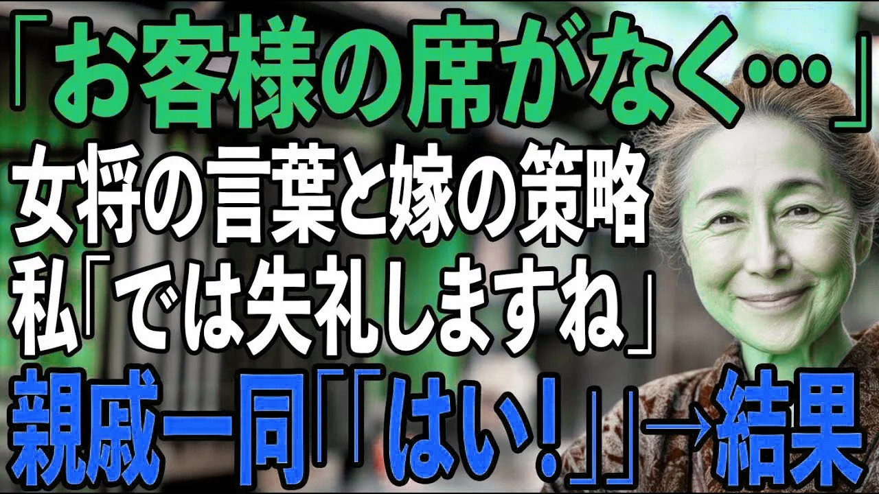「お義母さんの席はない」嫁の策略→私「では失礼します」親戚全員も退席…息子夫婦の末路【シニアライフ】