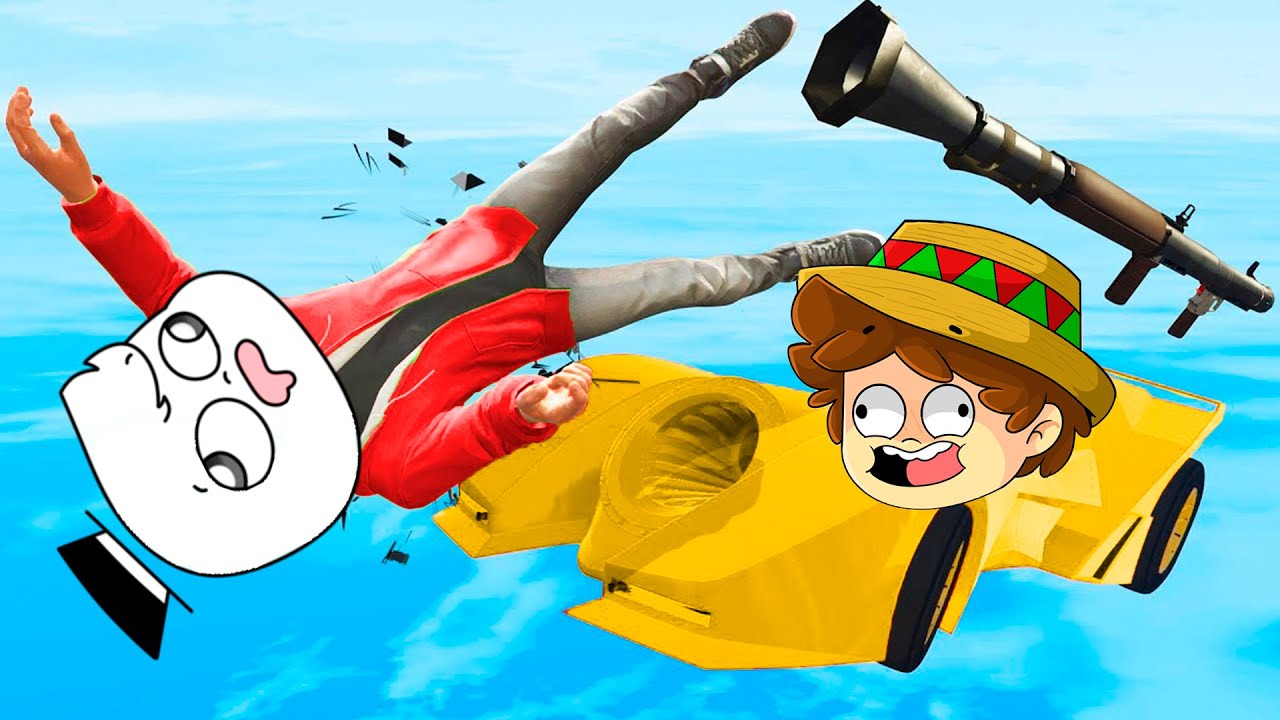 ¡CORRE o SILVIOGAMER TE ATROPELLA en GTA V! 💥😂  LANZACOHETES vs COCHES en GTA 5