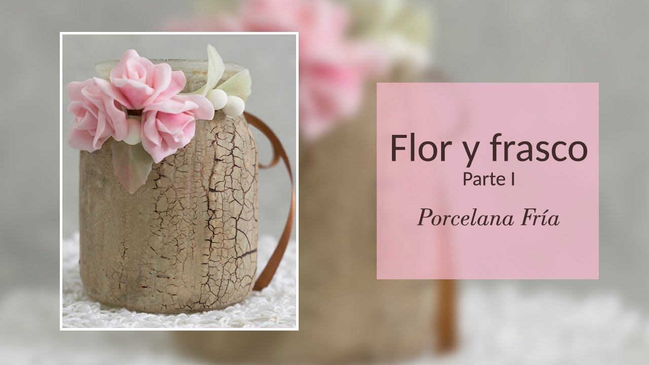 Rosita en Porcelana Fría y Frasco craquelado Parte I - DIY deco - Cold Porcelain elarcademeyde
