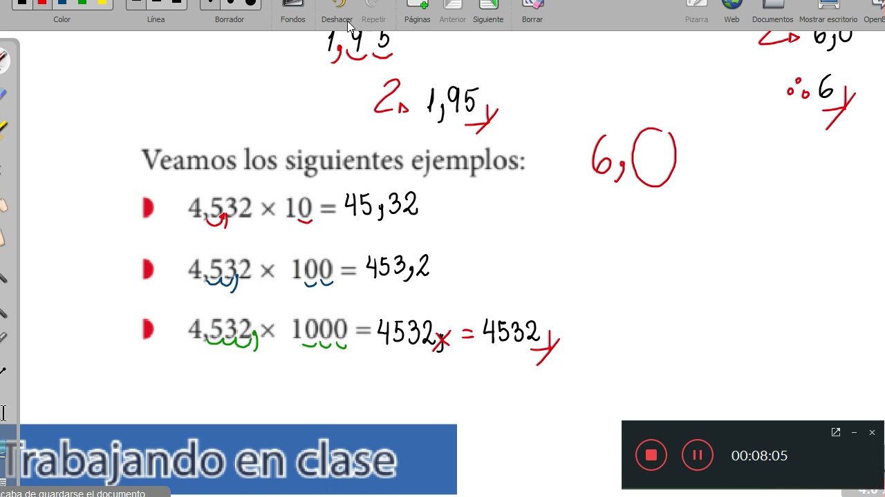 Multiplicación de números decimales con una cifra decimal (4to de primaria)