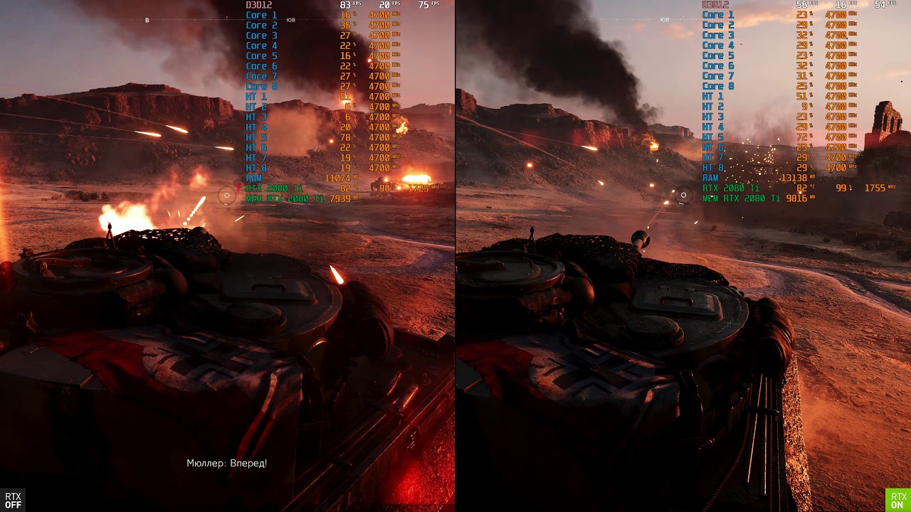 Battlefield V/RTX 2080 Ti/ DXR OFF vs DXR ULTRA