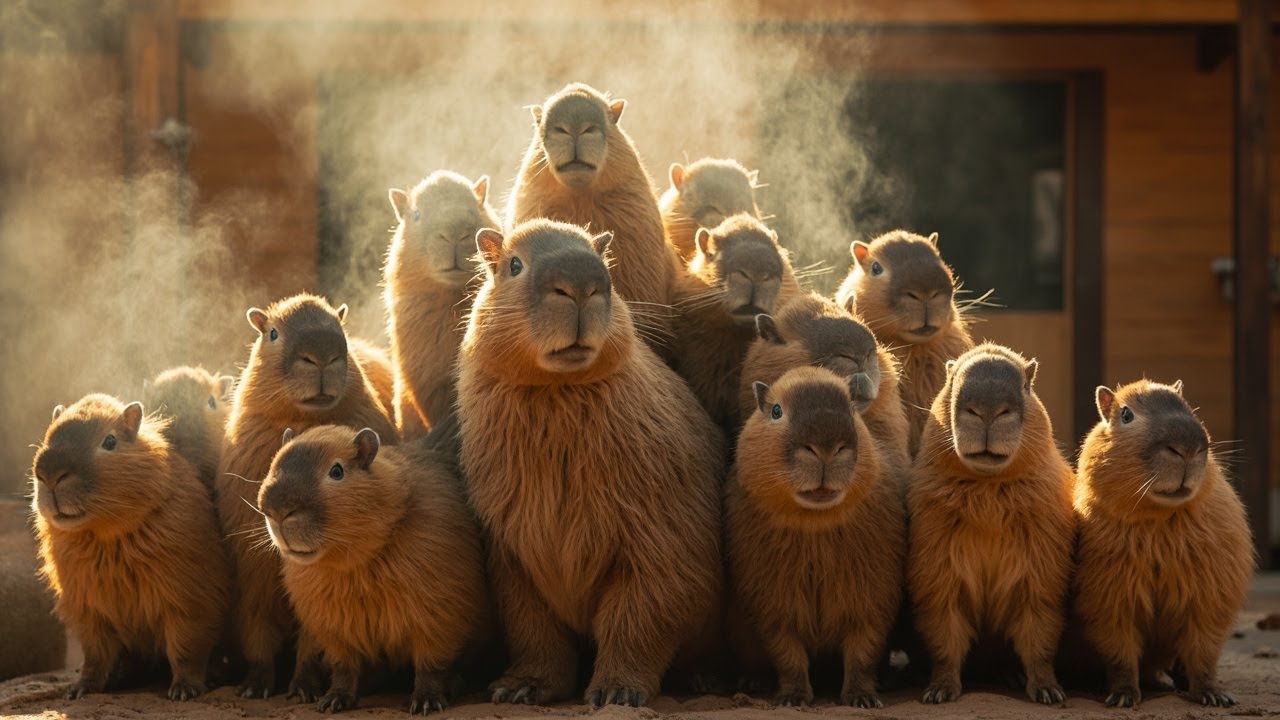 Kung Fu 2025: A-Star's Bathhouse Battle #capybara #ai #kungfu #fun #funny #movie #cute #animals