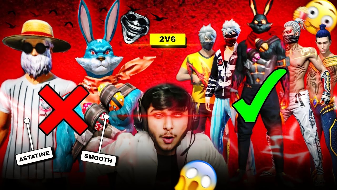 SMOOTH & ASTATINE VS 6 PC🖥️ PLAYERS 😵| 2VS6 FREE FIRE&nbsp;#nonstopgaming&nbsp;#freefire