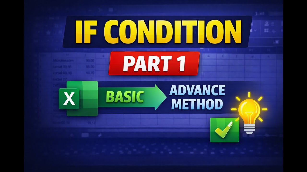if Condition in Excel | ifstatement in excel | if formula in Excel | Advance If condition #if #Excel