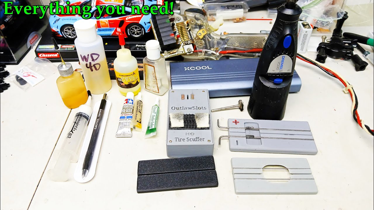 Slot car tools lube oil what I use on all scales