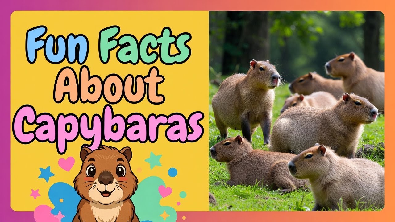 Fun Facts About Capybaras 🦫 | The Friendliest Animal | Happy Rainbow Zoo