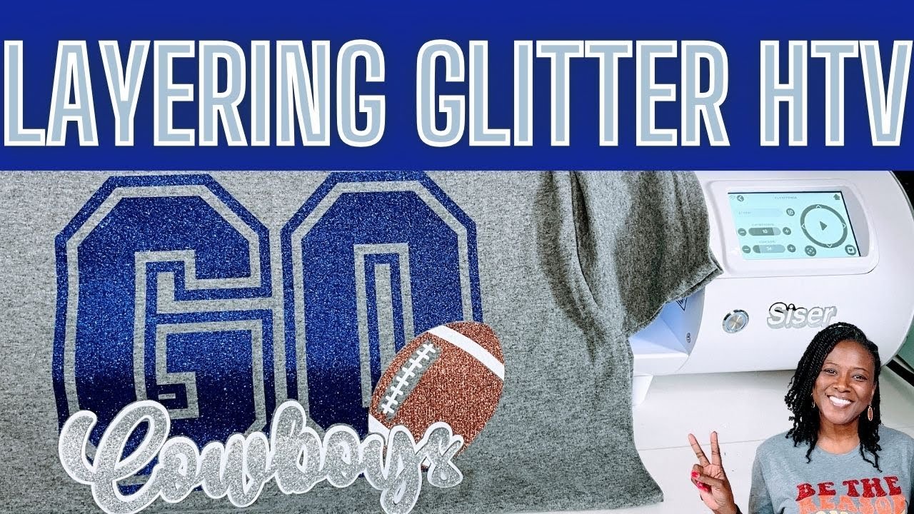 HOW TO LAYER GLITTER HEAT TRANSFER VINYL (HTV) AND PRESS IT ON A SHIRT WITH SISER ROMEO