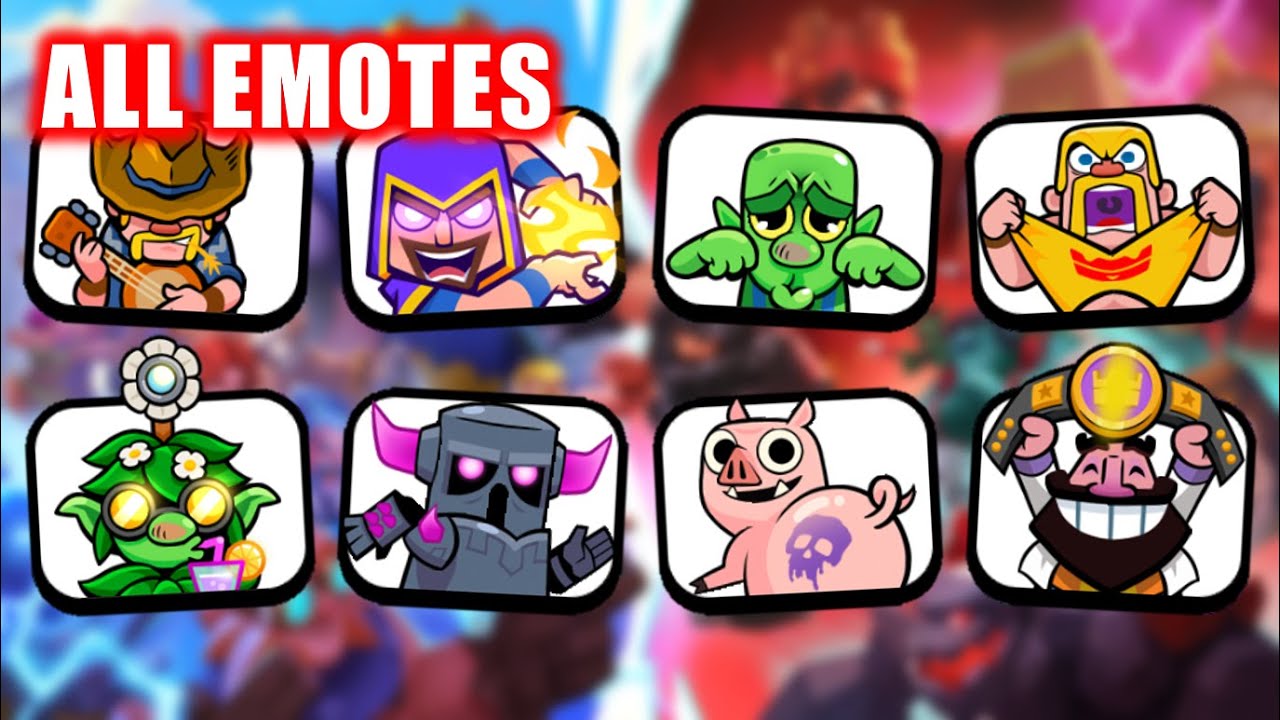 ALL 412 Emotes In Clash Royale!