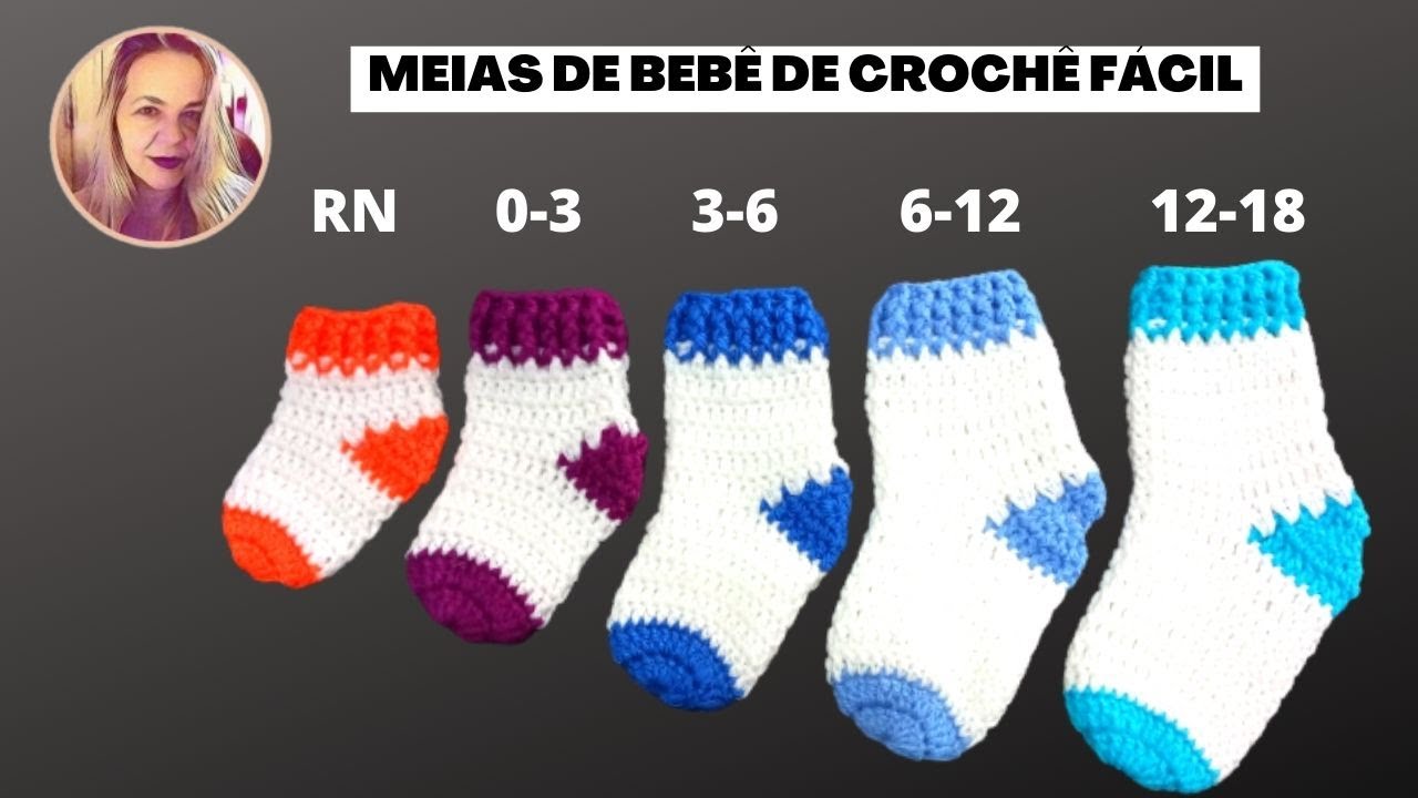 MEIAS DE BEBE DE CROCHE   FÁCIL