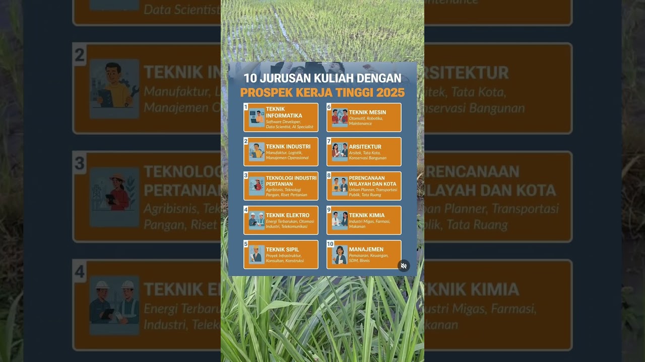 KAMU JURUSAN APA !! INILAH 10 JURUSAN KULIAH DENGAN PROSPEK KERJA TINGGI 2025 #shorts