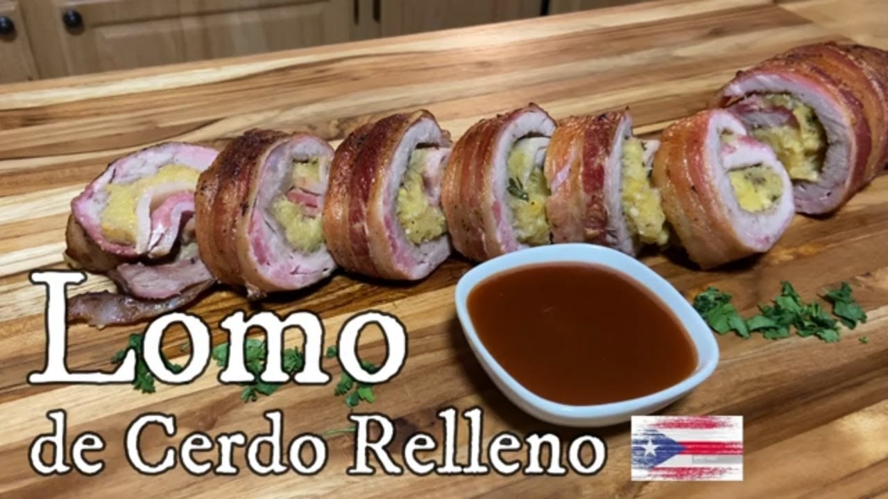 Lomo de Cerdo Relleno de Platano maduro y Yuca (Pork Tenderloin stuffed w/ripe plantain & cassava)