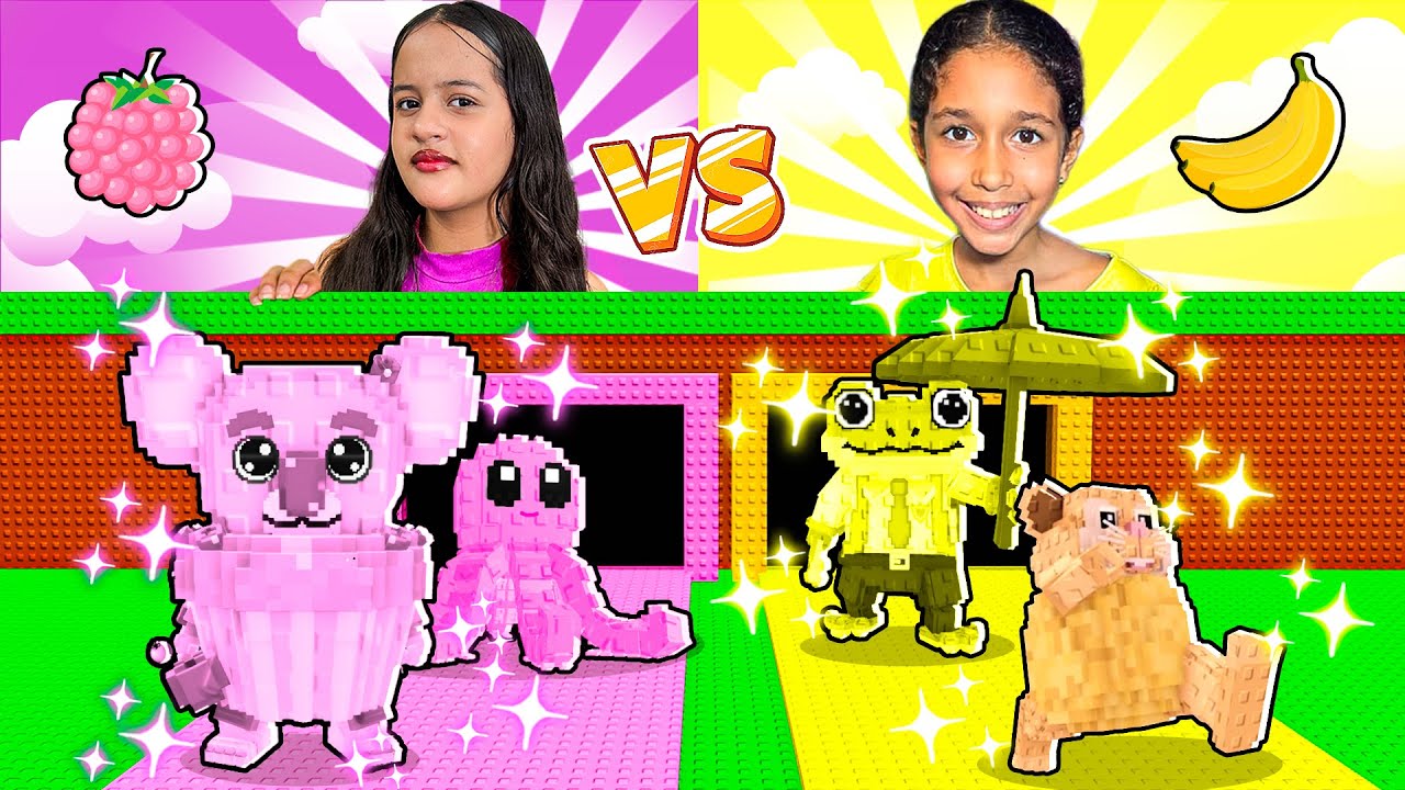 GIRLS vs GIRLS in TWO ROWS! ANGI FIRE and CLOE in Steal a Brainrot!