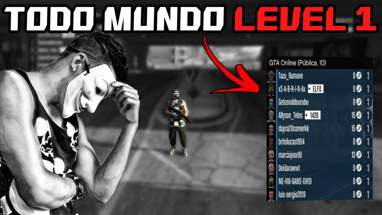 GTA V UM HACKER ENTROU NA SESSÃO E COLOCOU TODO MUNDO NO LEVEL 1 !!!