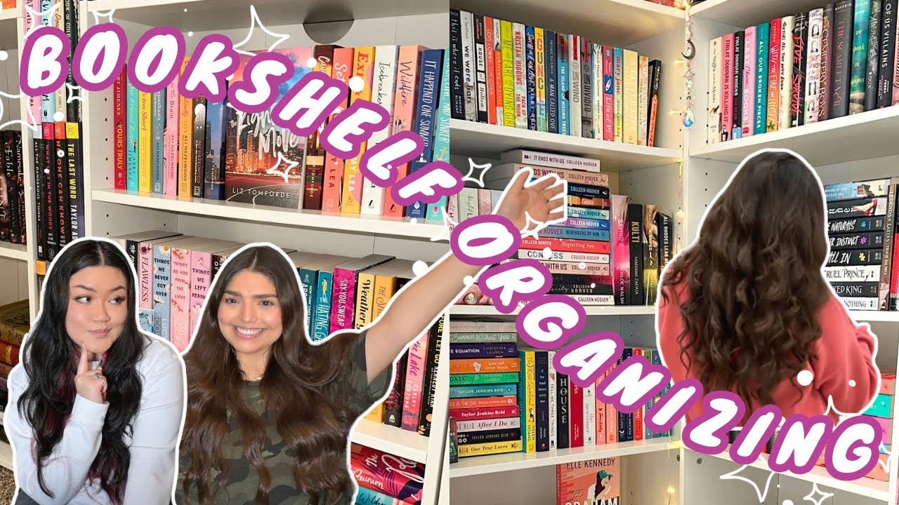 bookshelf organization 📚 library makeover ✨📖 organize with us + bookshelf tour