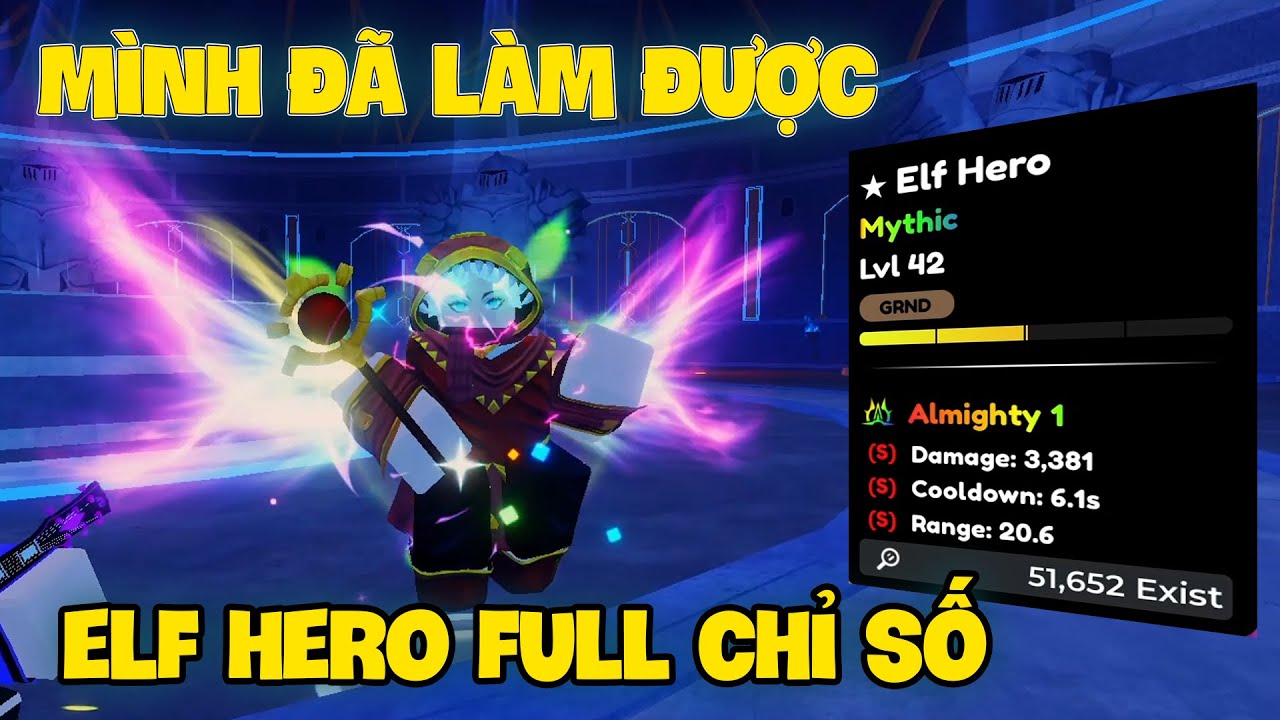 Mình Cuối Cùng Cũng Sở Hữu ELF HERO Nâng Cấp ALMGIHTY Tối Thượng Nhất Anime Defenders | ROBLOX
