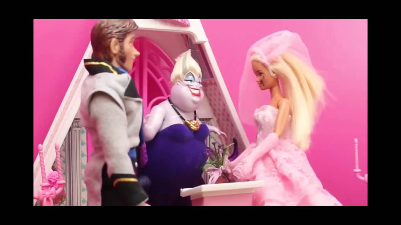 Barbie WEDDING to Frozen Disney Hans Elsa Anna Kids Vintage Wedding Chapel DisneyCarToys