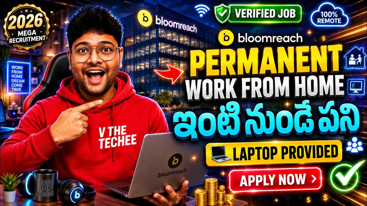 👌ఇంటి నుండి వర్క్ చేసుకోవచ్చు | Latest Jobs in Telugu | Work from Home Job| bloomreach |V the Techee