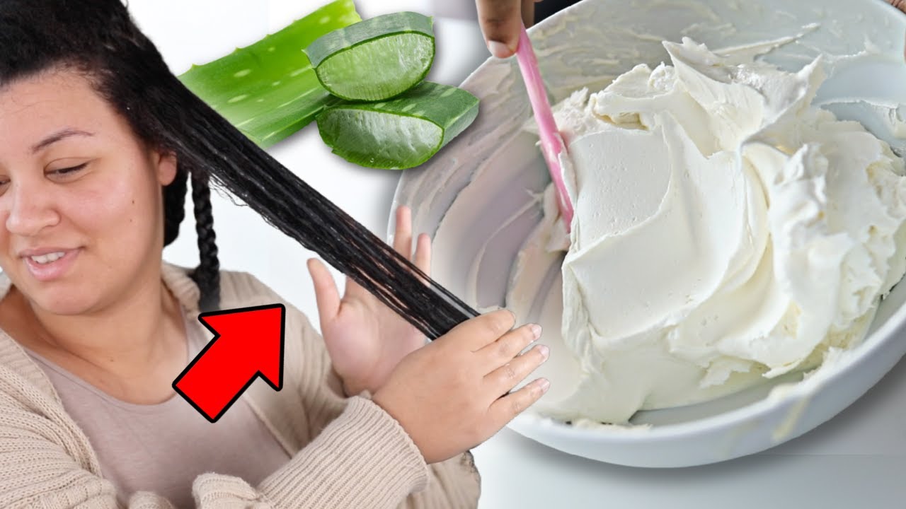 DIY whipped ALOE VERA & AVOCADO hair butter that will grow your hair like crazy!