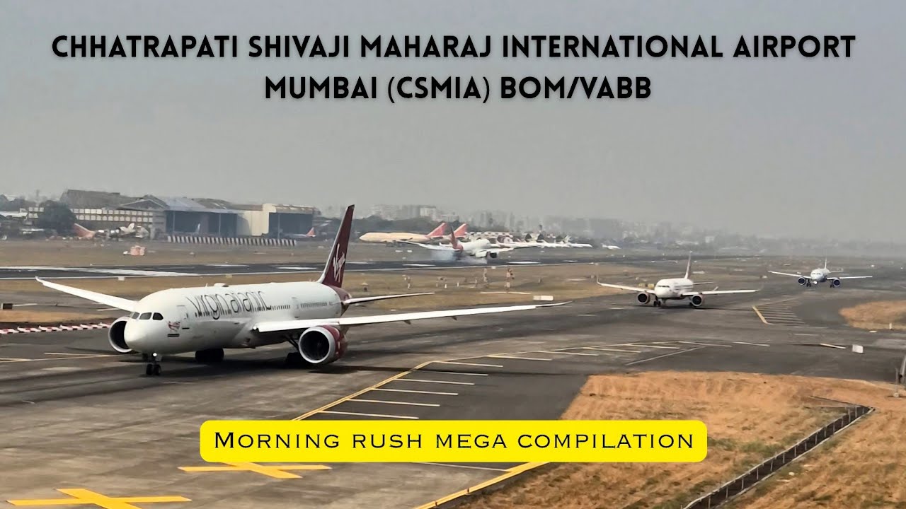 Morning rush at Chhatrapati Shivaji Maharaj International Airport Mumbai (BOM / VABB) #airlndia#B777