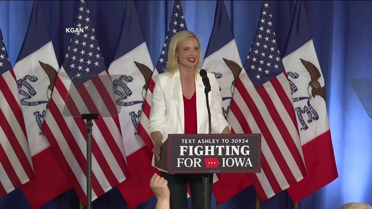 WATCH: Ashley Hinson gives victory speech after winning Iowa's GOP nomination for U.S. Senate