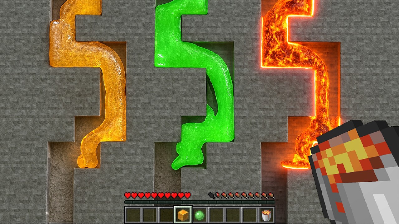 Realistic Honey vs Slime vs Lava in Minecraft - BIG Compilation