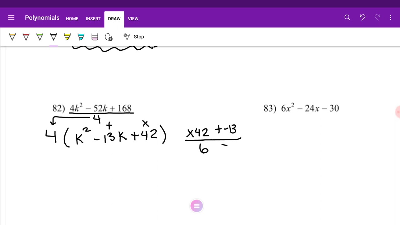 factoring divide out a