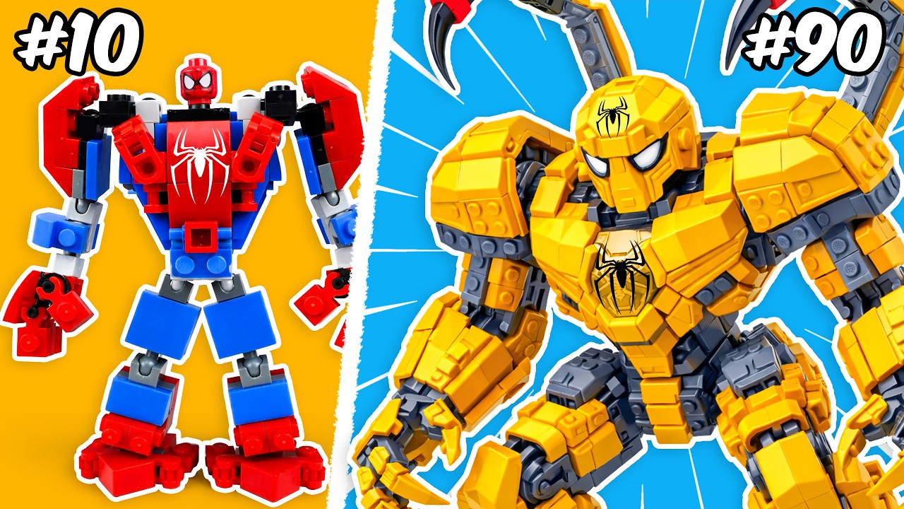 LEGO Marvel: Превращение Человека-паука в золотого робота LEGO | Канал ROBO Bricks