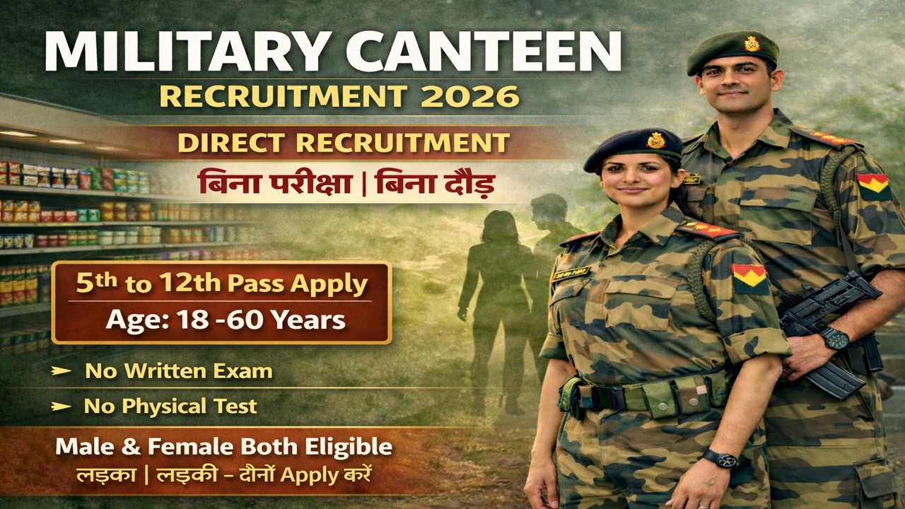 Military Canteen Recruitment 2026 || Army Canteen Recruitment 2026 || Military Canteen Jobs 2026 ||